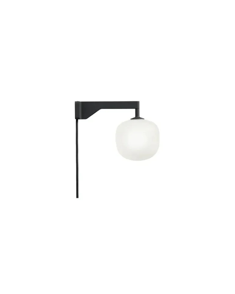 Wandleuchte mit Stromkabel Rime - Schwarz - mundgeblasenes Glas - Designer Taf Architects