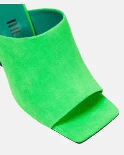 Wedge-Pantoletten Cheope aus Veloursleder GrüN