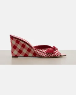 Wedge-Pantoletten Livi Rot