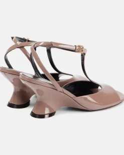 Wedge-Sandalen 75 aus Lackleder Braun