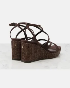 Wedge-Sandalen Ayla aus Veloursleder Braun