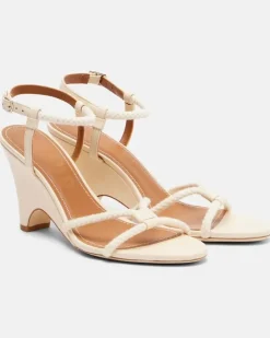 Wedge-Sandalen Eden aus Leder Beige