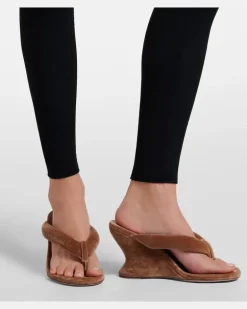 Wedge-Sandalen Gaeta aus Samt Braun