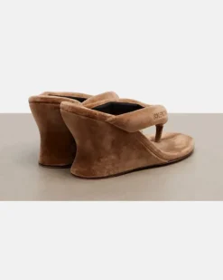 Wedge-Sandalen Gaeta aus Samt Braun