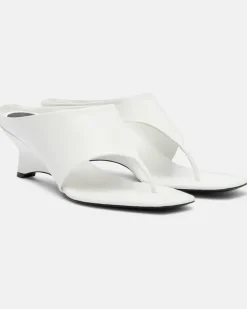 Wedge-Sandalen Marlow 55 aus Leder Weiß