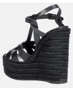 Wedge-Sandalen Tribute 130 aus Leder Schwarz