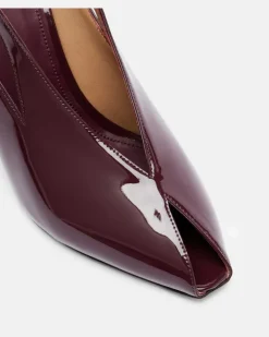 Wedges Arcadia 95 aus Lackleder Burgunderrot