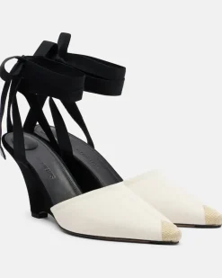 Wedges aus Canvas Beige