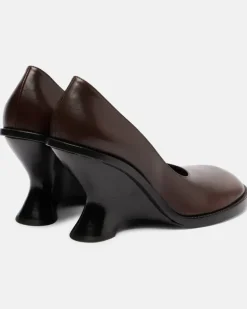 Wedges 95 aus Leder Braun