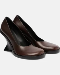 Wedges 95 aus Leder Braun