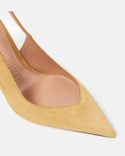 Wedges Cheope aus Veloursleder Beige
