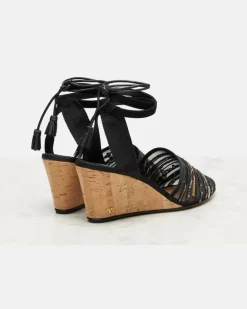 Wedges La Cruisette mit Kristallen Schwarz