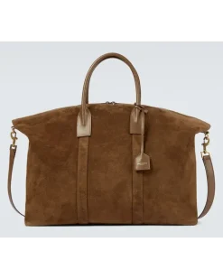 Weekender aus Veloursleder Braun