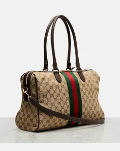Weekender Borsetto GG Large aus Canvas Beige