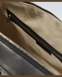 Weekender Intrecciato aus Leder Schwarz