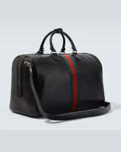 Weekender Web Trademark Medium aus Leder Schwarz