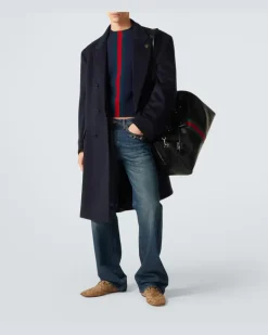 Weekender Web Trademark Medium aus Leder Schwarz