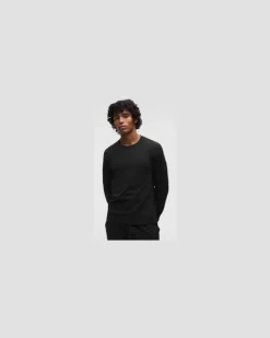 Weiches Jersey-Langarmshirt für Männer – Größe in Schwarz