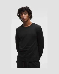 Weiches Jersey-Langarmshirt für Männer – Größe in Schwarz