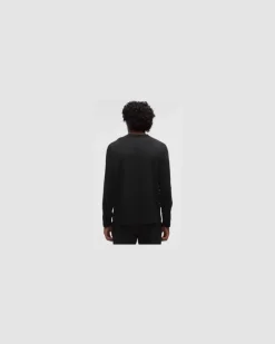 Weiches Jersey-Langarmshirt für Männer – Größe in Schwarz