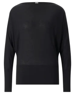Weites Langarmshirt Schwarz