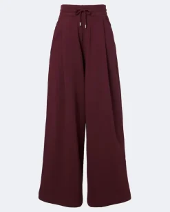 Weite Sweatpants aus Baumwoll-Jersey Burgunderrot