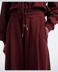 Weite Sweatpants aus Baumwoll-Jersey Burgunderrot