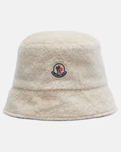 Wenbarer Hut mit Teddyfleece Weiß