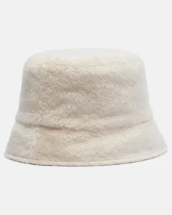 Wenbarer Hut mit Teddyfleece Weiß