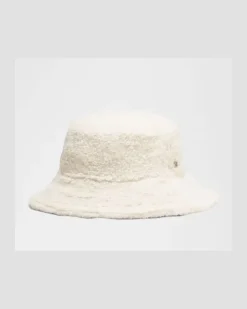 Wendbarer Bucket Hat aus Bouclé-Fleece – Größe in Chestnut Brown/Light Ivory