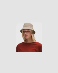 Wendbarer Bucket Hat aus Waschung – Khaki – Größe Dilute