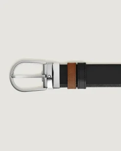 Wendbarer Gürtel mit hufeisenförmiger Schließe mm aus Sartorial Leder - MB198411 - Gürtel