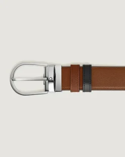 Wendbarer Gürtel mit hufeisenförmiger Schließe mm aus Sartorial Leder - MB198411 - Gürtel