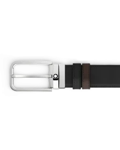 Wendbarer Gürtel mit rechteckiger Schließe mm aus Meisterstück Leder - Schwarz/Ebenholz - Leder - MB223407 - Gürtel