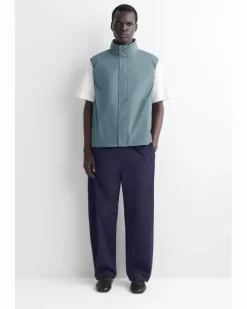 Weste Aus Wasserabweisendem Technischen Nylon Blau