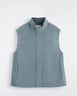 Weste Aus Wasserabweisendem Technischen Nylon Blau