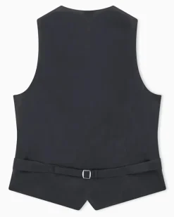 Weste Giorgio's aus Schurwollkrepp mit Zierbesatz Schwarz