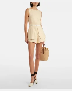 Weste Pamela aus Leinen Beige