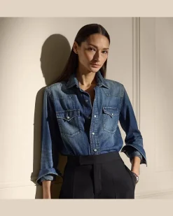 Westernhemd Payson aus Baumwolldenim Blue