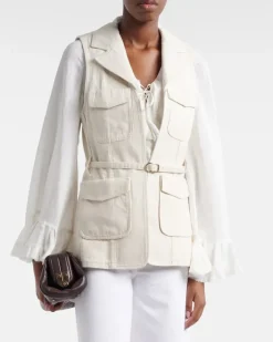 Weste Summer Of Love aus Denim Beige