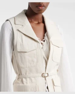 Weste Summer Of Love aus Denim Beige