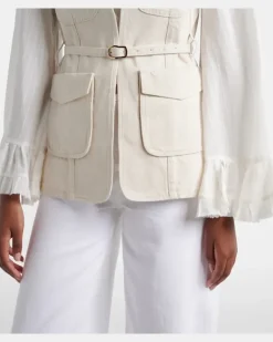 Weste Summer Of Love aus Denim Beige