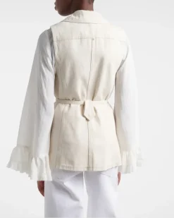 Weste Summer Of Love aus Denim Beige