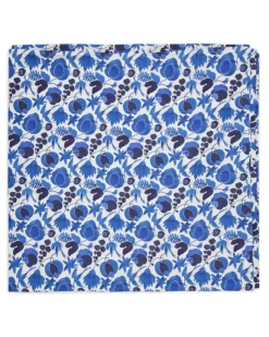 Wildbird Tischdecke aus Leinen mit Blumenmotiv - Blau