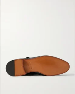 William Leather Monk-Strap Shoes Black