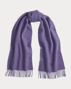 Wollschal mit Fransenbesatz Purple