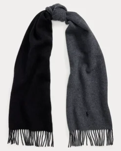 Wollschal mit Fransenbesatz Black