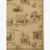 Woll-Seidenschal mit Londoner Wahrzeichen, Sand Sand-Beige