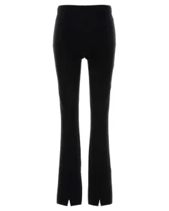 Women Black Viscose Blend Leggings Nero Exterior: Polyester Pantaloni Trousers
