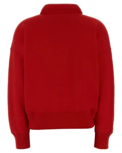 Women Cotton Blend Polo Shirt Veryred Exterior: Polyester Felpe Sweater